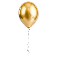 3d realistisk helium guld ballong den där är isolerat. ai generativ png