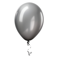 3D realistic helium grey balloon that is isolated. AI Generative png