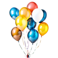 3d realista helio color globos aislado. ai generativo png