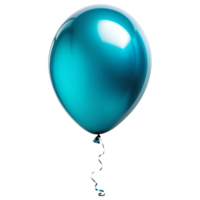 3D realistic helium blue balloon that is isolated. AI Generative png