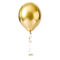 3D realistic helium gold balloon that is isolated. AI Generative png