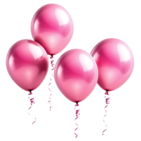 3D realistic helium pink balloons that is isolated. AI Generative png