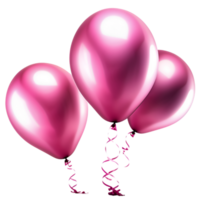 3D realistic helium pink balloons that is isolated. AI Generative png