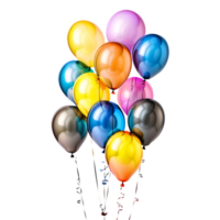 3D Realistic Helium Colorful Balloons Isolated. AI Generative png
