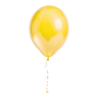 3D Realistic Helium Yellow Balloon Isolated. AI Genertive png