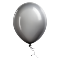 3D realistic helium grey balloon that is isolated. AI Generative png