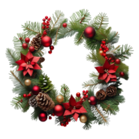 Christmas Wreath Isolated. AI Generative png