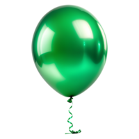 3D realistic helium green balloon that is isolated. AI Generative png