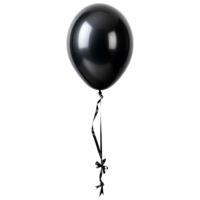 3D Realistic Helium Black Balloon Isolated. AI Genertive png