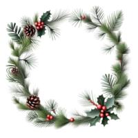 Christmas Wreath Isolated. AI Generative png