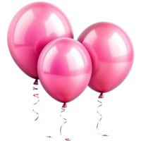 3D realistic helium pink balloons that is isolated. AI Generative png