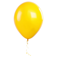 3D realistic helium yellow balloon that is isolated. AI Generative png