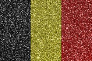 Belgium flag depicted on many small shiny sequins. Colorful festival background for party photo