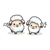 Sheep cute cartoon character vector illustration isolated on a white background.