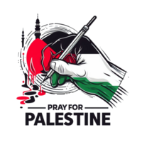 Pray for palestine hand drawn png