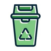 Recycling Box Vector Thick Line Filled Dark Colors