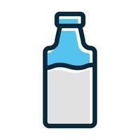 Milk Bottle Vector Thick Line Filled Dark Colors