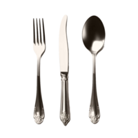 Silver fork and bread knife, Generative Ai png