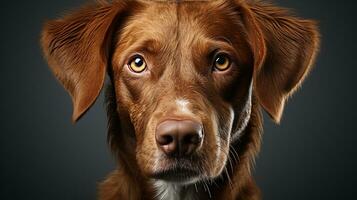 Vizsla dog close-up face photo, AI Generated photo