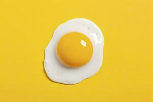 Fried egg on a yellow background. AI Generated photo