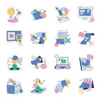 Pack of Creative Agency Flat Illustrations vector