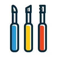 Work Tools Vector Thick Line Filled Dark Colors