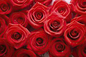 Red Rose Background for Valentine's Day. AI Generated photo