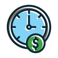 Time Is Money Vector Thick Line Filled Dark Colors