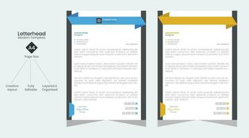 corporate modern letterhead design template with yellow, blue, green and red color. creative modern letter head design template for your project. letterhead, letter head, Business letterhead design. vector