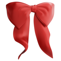 vermelho fita ou vermelho arco clipart plano Projeto ícone isolado em transparente fundo, 3d render Natal e Novo ano conceito png