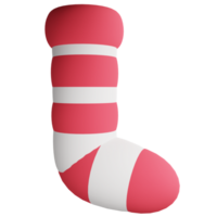 Noël chaussette clipart plat conception icône isolé sur transparent arrière-plan, 3d rendre Noël et Nouveau année concept png