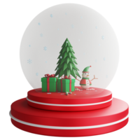 Merry Christmas glitter globe clipart flat design icon isolated on transparent background, 3D render Christmas and New year concept png