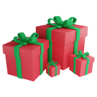 Christmas presents clipart flat design icon isolated on transparent background, 3D render Christmas and New year concept png