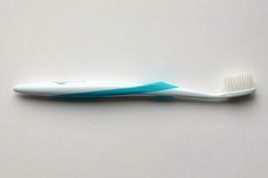 KYIV, UKRAINE - MAY 4, 2022 Sensodyne new brand toothbrush for sensitive tooths photo