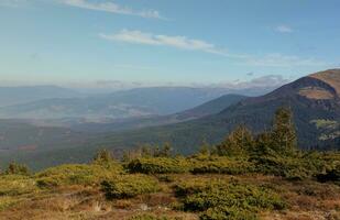 Mount Hoverla hanging peak of the Ukrainian Carpathians against the background of the sky photo