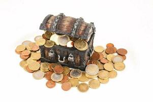 A chest with coins photo