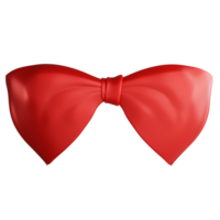Red ribbon or red bow clipart flat design icon isolated on transparent background, 3D render Christmas and New year concept png