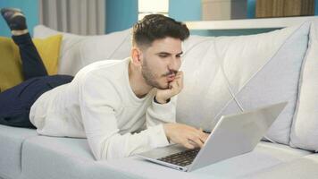 Young man using social media. video