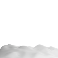 Snow ground or snowdrift clipart flat design icon isolated on transparent background, 3D render Christmas and winter concept png