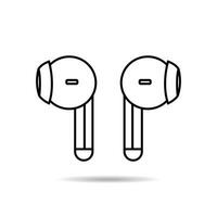 Earphone bluetooth line icon set design editable stroke on white background. Earphone icon in modern flat style design. Vector illustration EPS 10.
