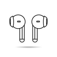 Earphone bluetooth line icon set design editable stroke on white background. Earphone icon in modern flat style design. Vector illustration EPS 10.