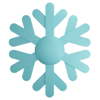 Snowflake clipart flat design icon isolated on transparent background, 3D render Christmas and winter concept png