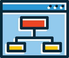 Seo Structure Vector Thick Line Filled Dark Colors