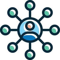 Networks Vector Thick Line Filled Dark Colors