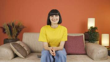 Woman smiling at camera video