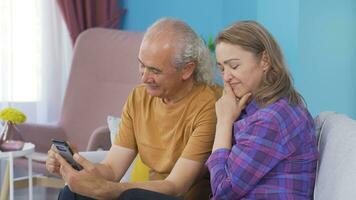 The couple was moved by what they saw on the phone. video