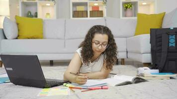 Tired Female student. video