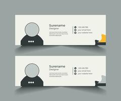 Modern and minimalist email signature or email footer template vector