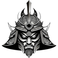 Samurai warrior war helm shirt design. AI Generative png