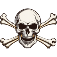 Vintage skull and crossbones shirt design. AI Generative png